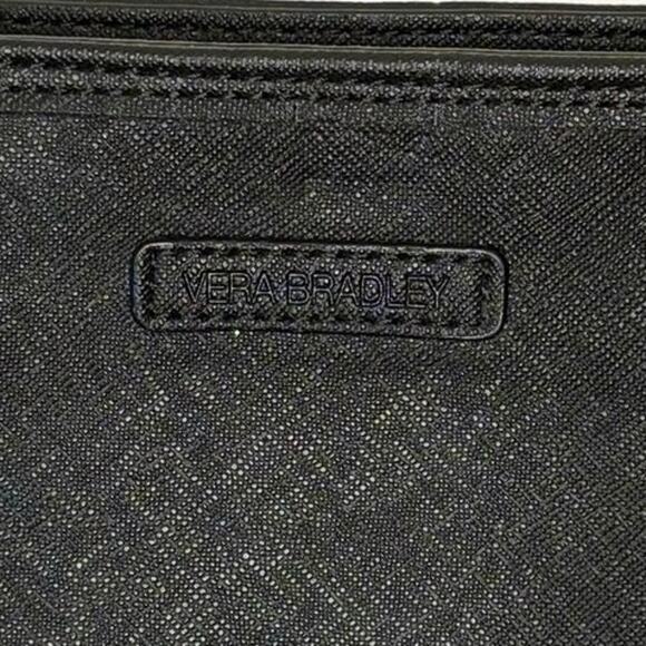 Vera Bradley Laser Cut Flowerlines Wristlet Black White Faux Leather NWOT - Picture 5 of 13